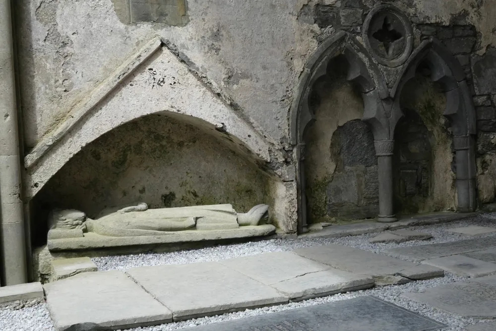 Corcomroe Abbey with effigy figure of king